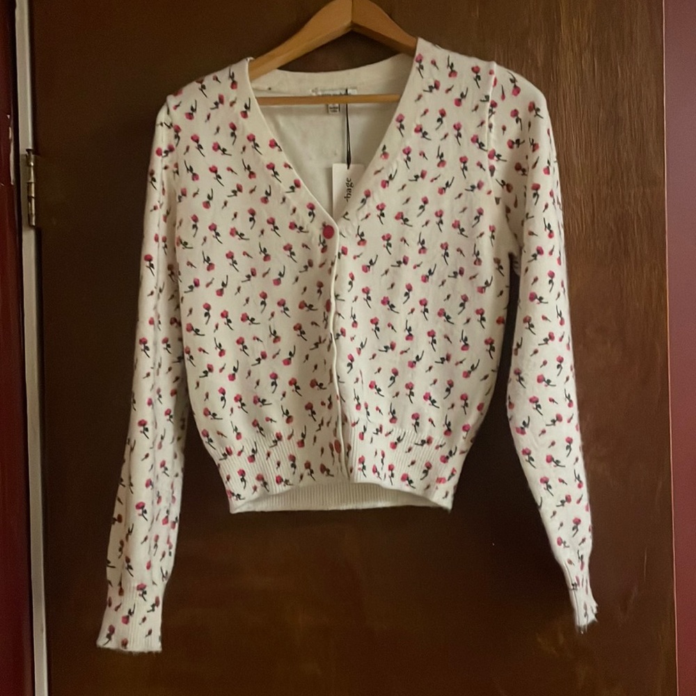 Flowered button cardigan